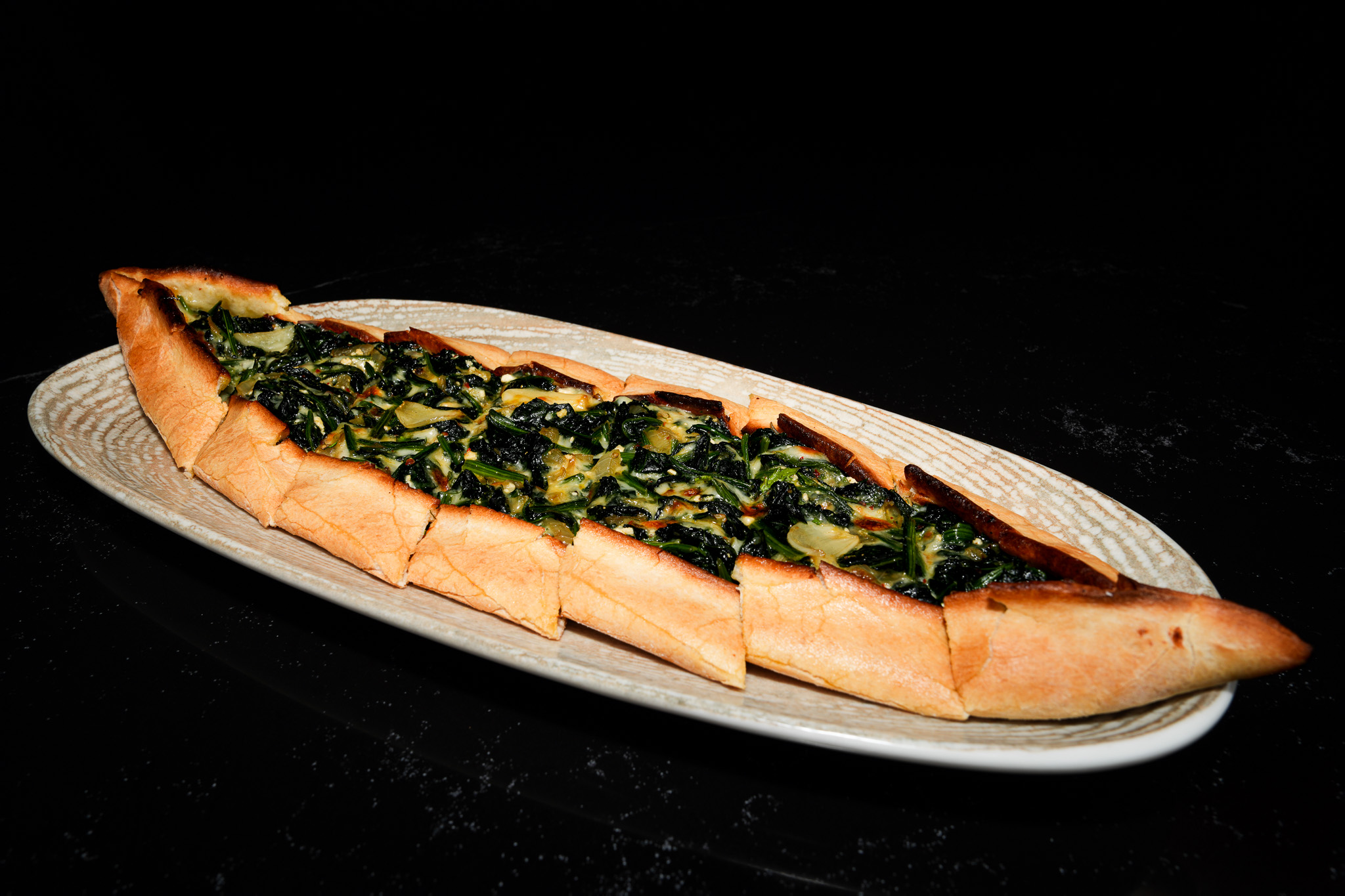 Peynirli Ispanaklı Pide - Pide with Cheese & Spinach