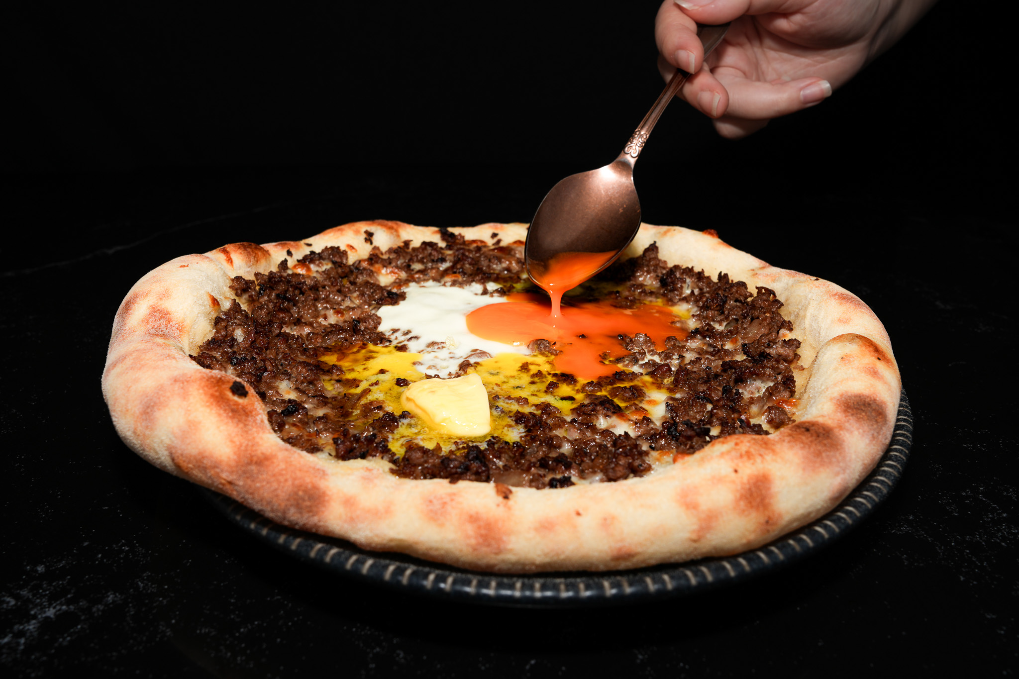 Kıymalı Yumurtalı Trabzon Pidesi - Trabzon-Style Pide with Minced Wagyu Beef & Egg